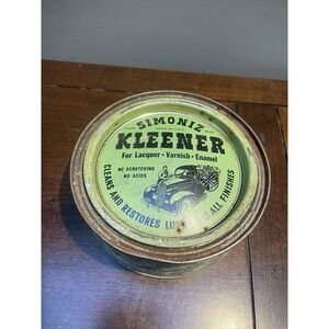 Antique Simoniz Automobile Car Kleener FULL Tin 1930s Can 11.32oz Remains! VTG